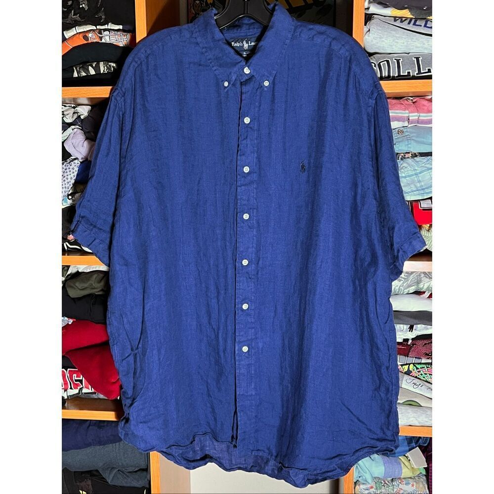 Ralph Lauren Men’s Blake Linen Short Sleeve Button Shirt XL